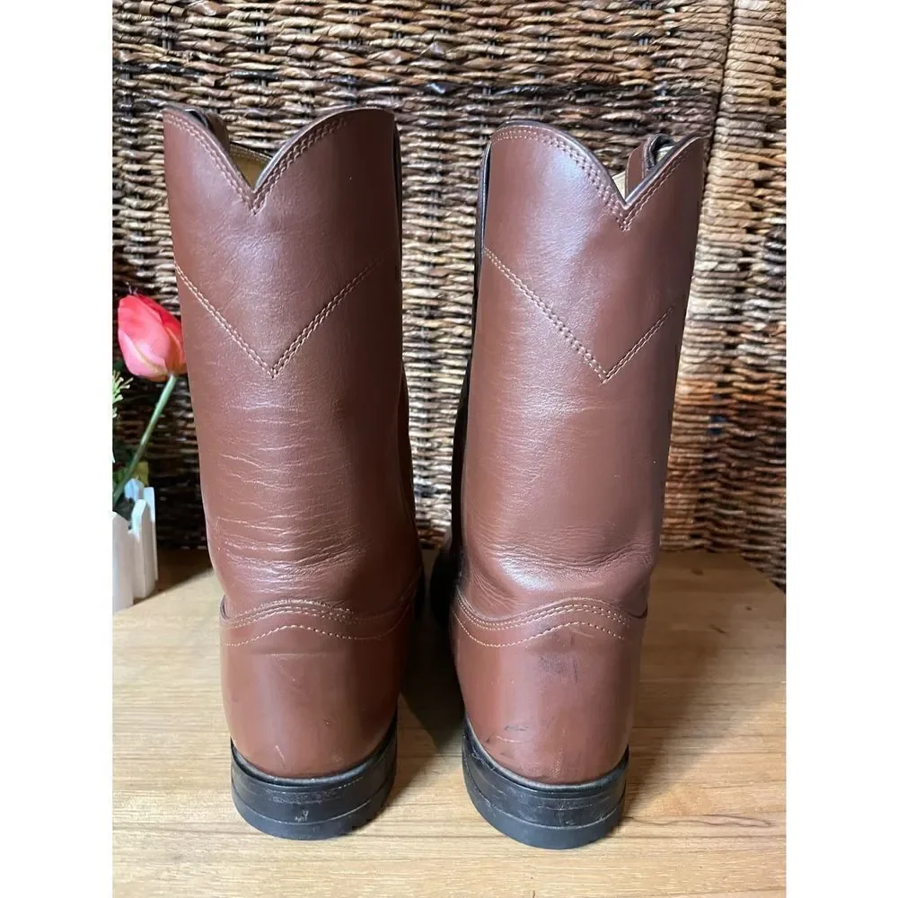 Roper Boots By Justin Classic Tan  Rancher/Cowboy Boot Size 11.5-RARE